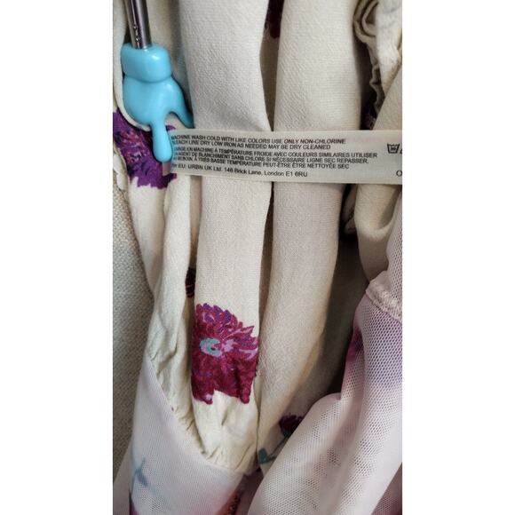 Intimately Free People Bodysuit Women's Small Poppy Floral Ruffle Boho Peasant - Picture 8 of 10